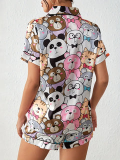Pijama Feminino Pandas detalhe visual 6 Raizza Kids