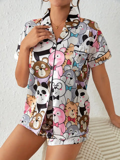 Pijama Feminino Pandas detalhe visual 7 Raizza Kids