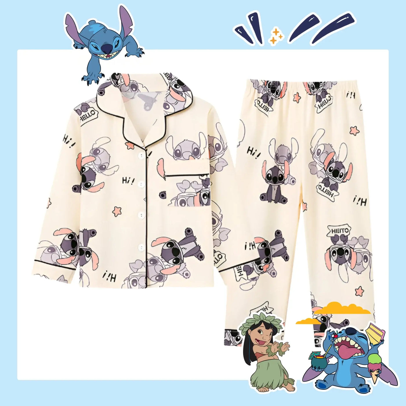 Pijama Infantil Stitch Premium To Com Sono Pijamas