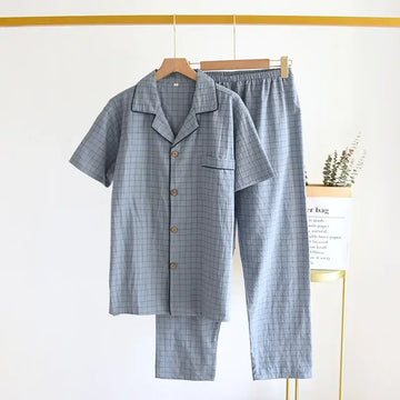 Pijama Masculino Xadrez de Algodão detalhe visual 2 Raizza Kids