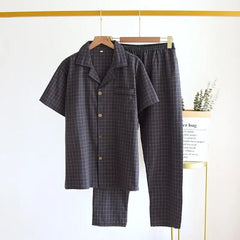 Pijama Masculino Xadrez de Algodão detalhe visual 4 Raizza Kids