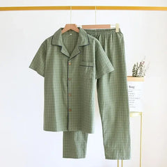 Pijama Masculino Xadrez de Algodão detalhe visual 8 Raizza Kids