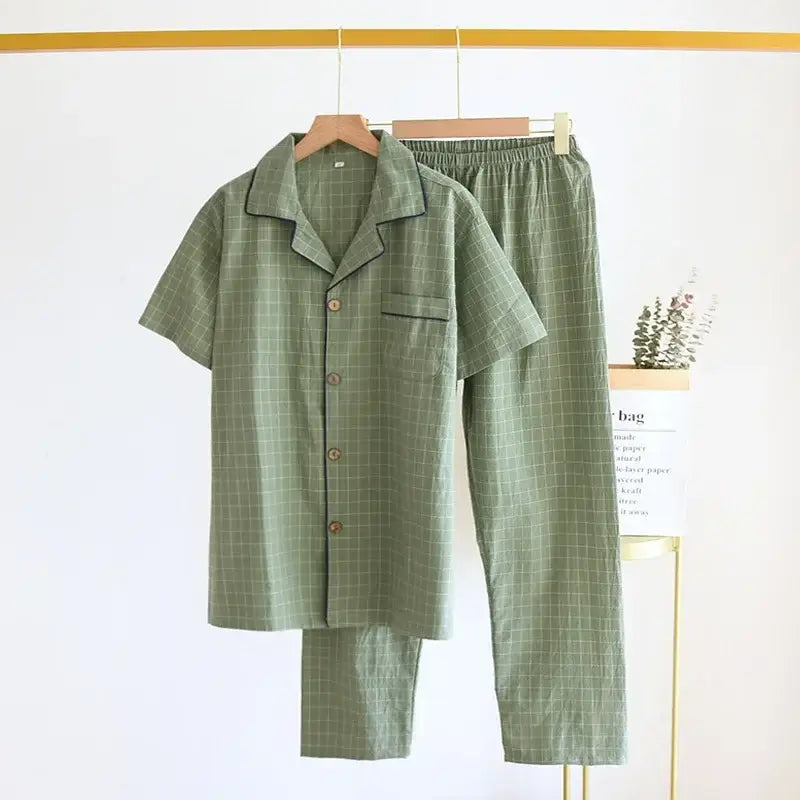 Pijama Masculino Xadrez de Algodão detalhe visual 8 Raizza Kids