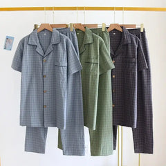 Pijama Masculino Xadrez de Algodão detalhe visual 9 Raizza Kids