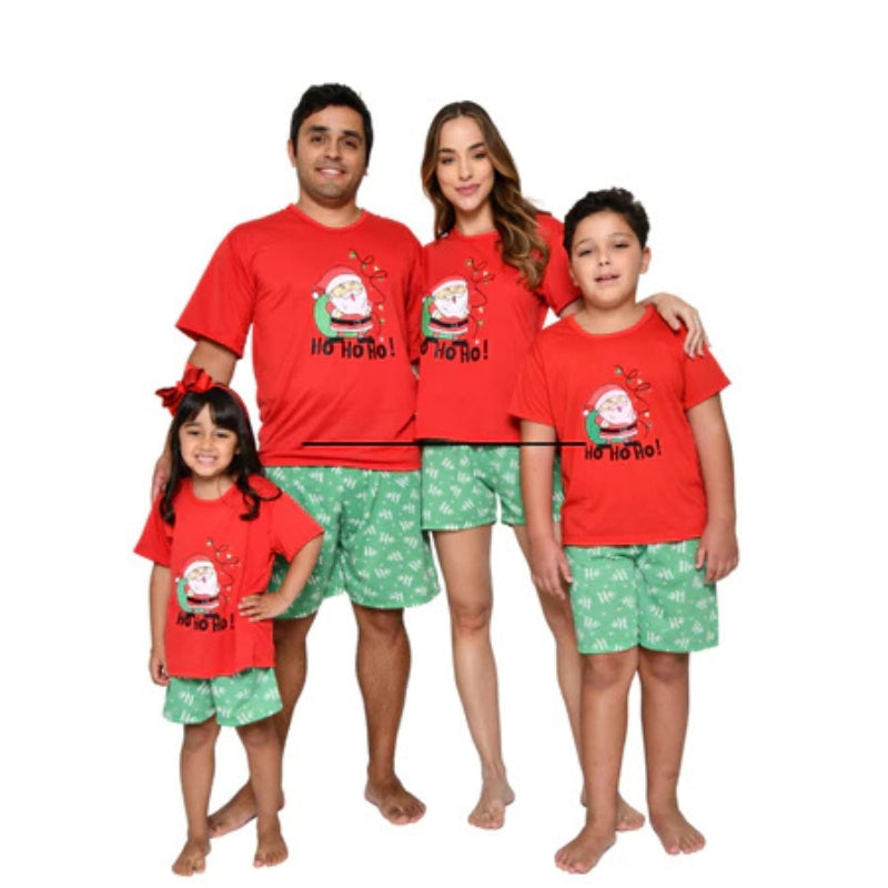 Pijama Natal Vermelho Familia Unissex Raizza Kids