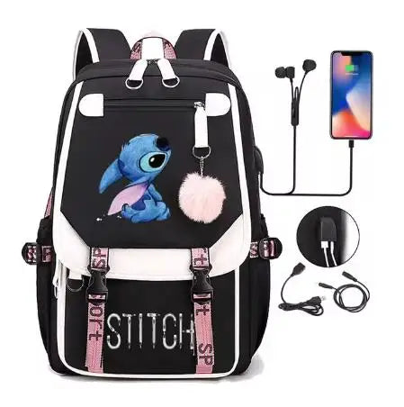 Mochila Escolar Stitch Premium