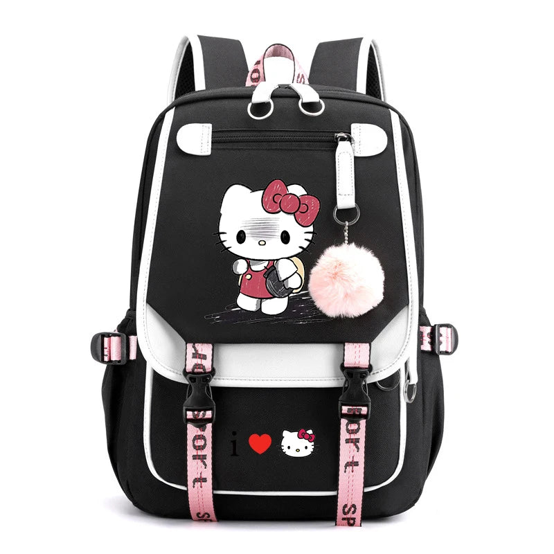 Mochila Escolar Hello Kitty Luxo