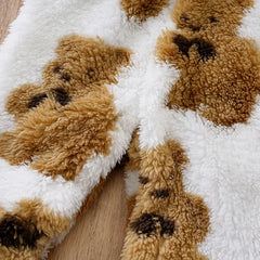 Macacão Bebê Inverno Urso Branco detalhe 6 Raizza Kids