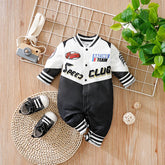 Macacão Bebê Corrida Racing cor Branco tamanho 3 a 6 meses Raizza Kids
