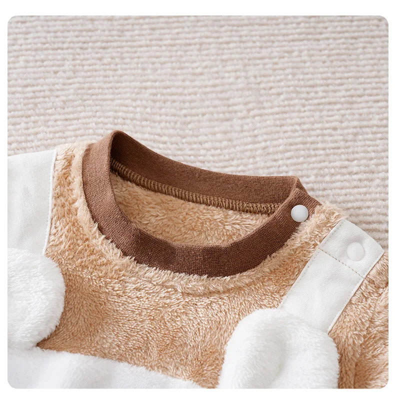 Macacão Bebê Inverno Flanela Neve detalhe 11 Raizza Kids