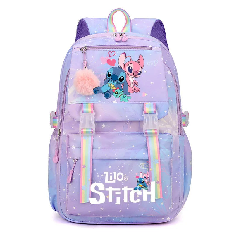 Mochila Escolar Stitch Rainbow