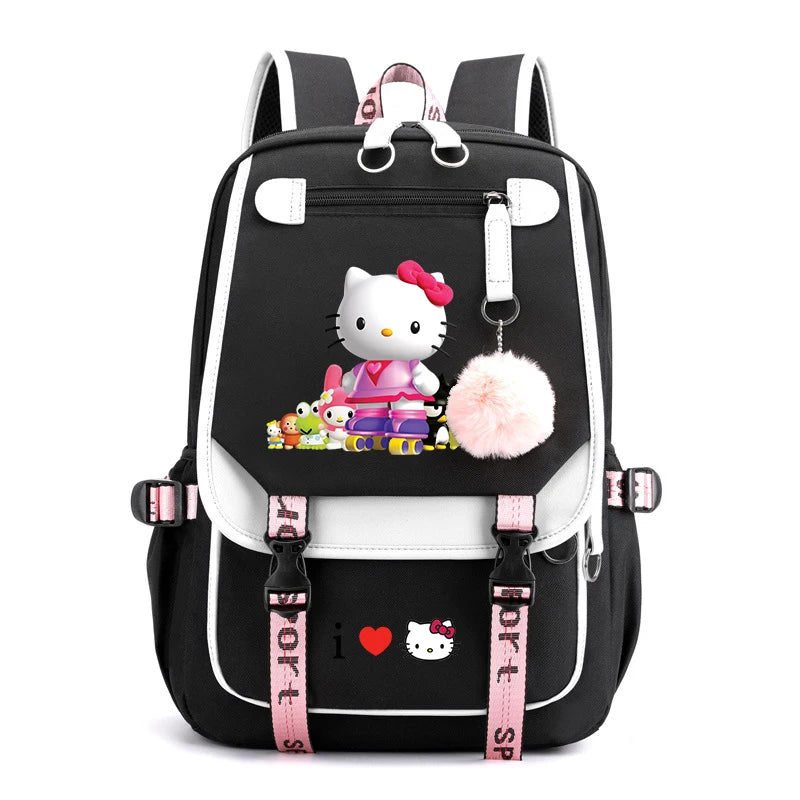 Mochila Escolar Hello Kitty Luxo