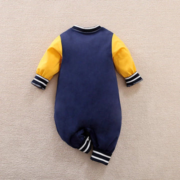 Macacão Bebê Baseball Azul em Algodão detalhe 2 Raizza Kids