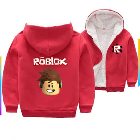 Casaco-Infantil-Roblox-de-Algodão-Peluciado-Vermelho-Raizza-Kids