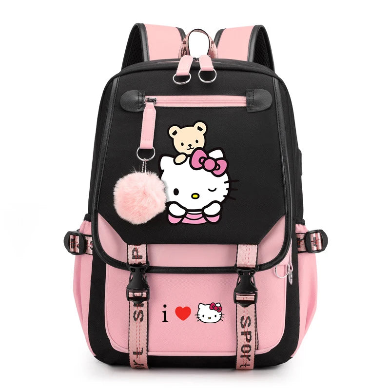 Mochila Escolar Hello Kitty Luxo