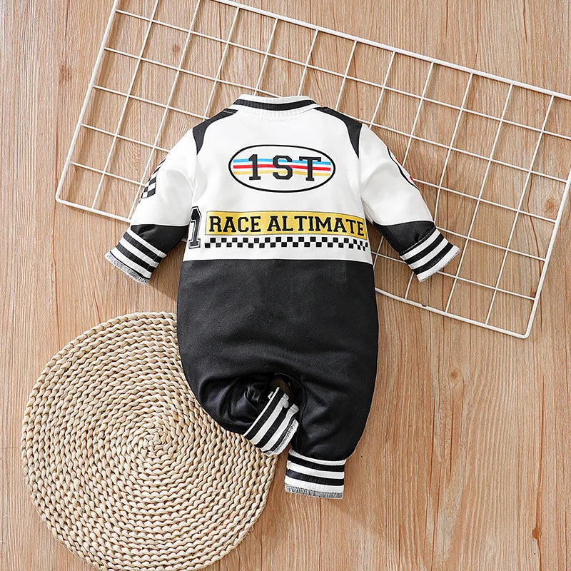 Macacão Bebê Corrida Racing detalhe 2 Raizza Kids