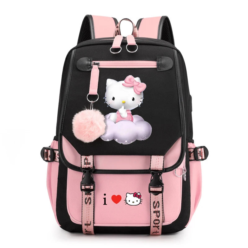 Mochila Escolar Hello Kitty Luxo