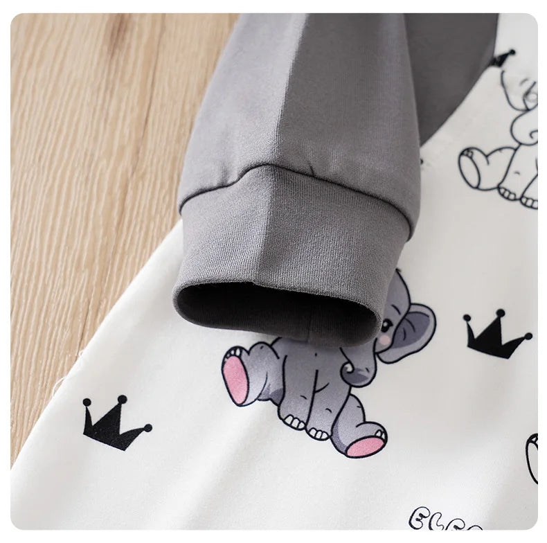 Macacão Bebê Menino Elefante Cinza detalhe 12 Raizza Kids
