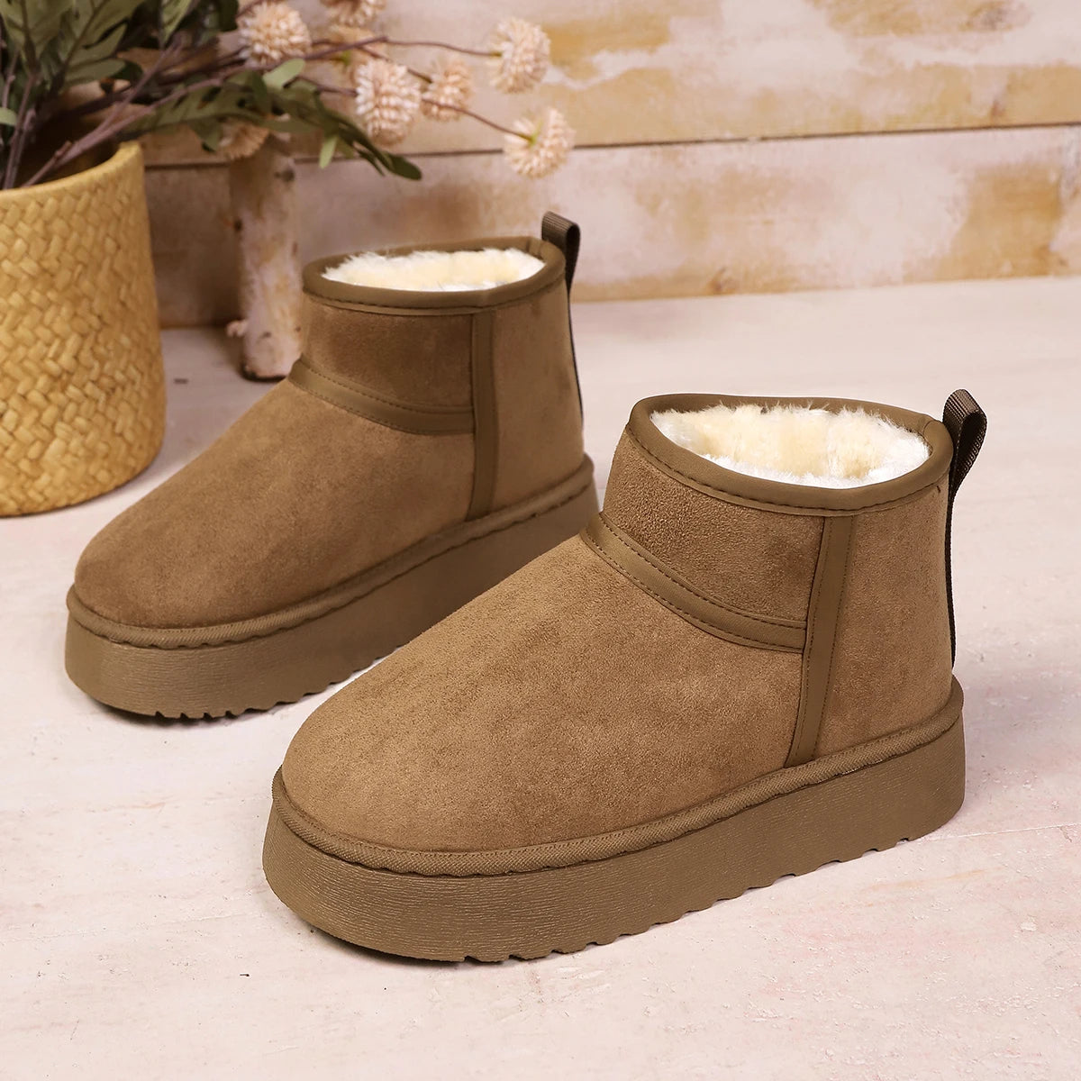 Botinha Feminina de Inverno Forrada cor Cáqui tamanho 36 Raizza Kids