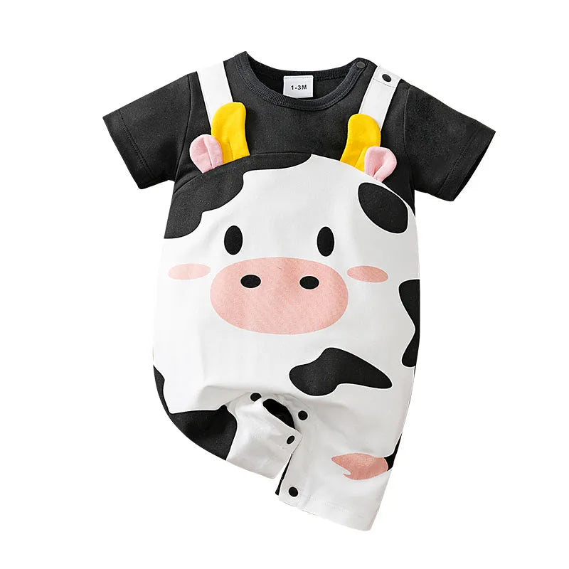 Body Bebê Vaquinha com Chifrinhos cor Branco tamanho 12 a 18 meses Raizza Kids