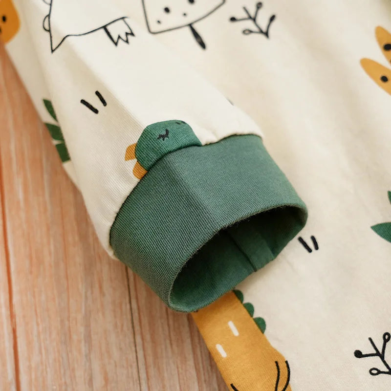 Macacão Bebê Dinossauro em Algodão detalhe 6 Raizza Kids