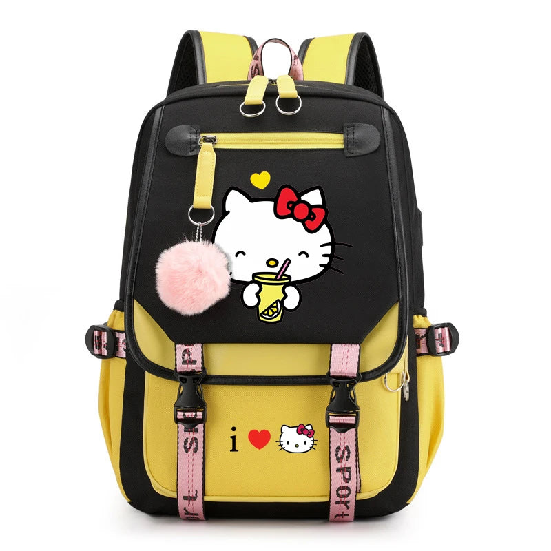 Mochila Escolar Hello Kitty Luxo