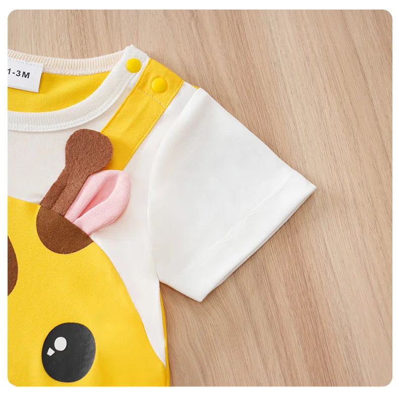 Body Bebê Girafa com Orelhinhas detalhe 13 Raizza Kids