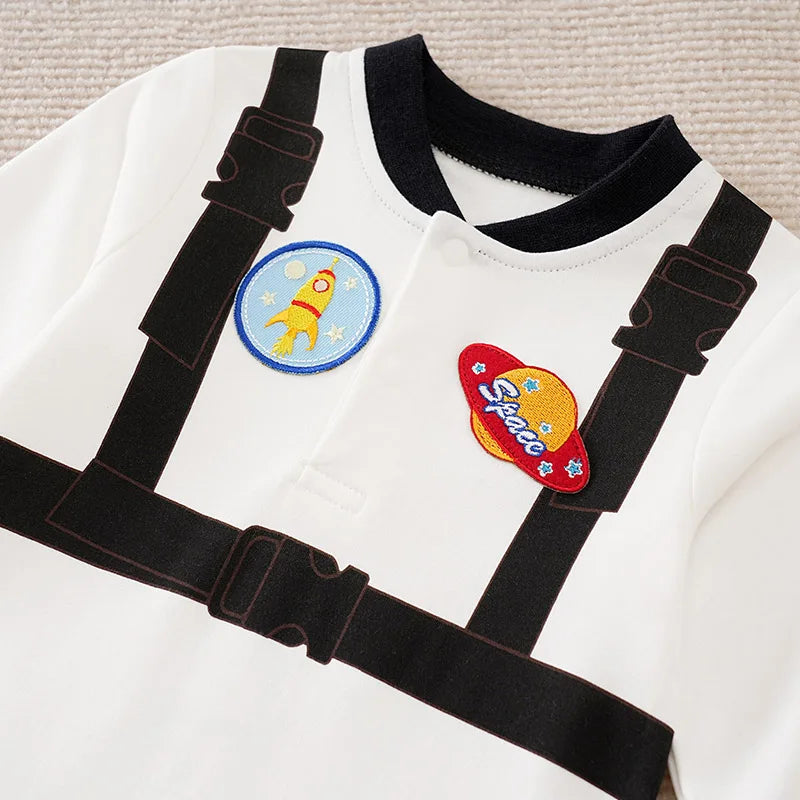 Macacão Bebê Astronauta em Algodão detalhe 4 Raizza Kids