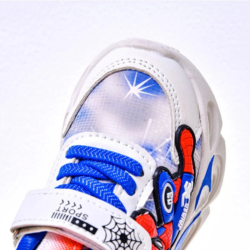 Tênis Infantil Masculino Homem Aranha Spider Led