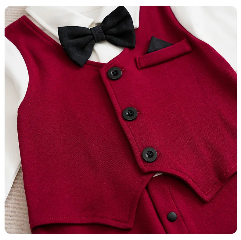 Macacão Bebê Menino Gentleman com Gravata detalhe 10 Raizza Kids
