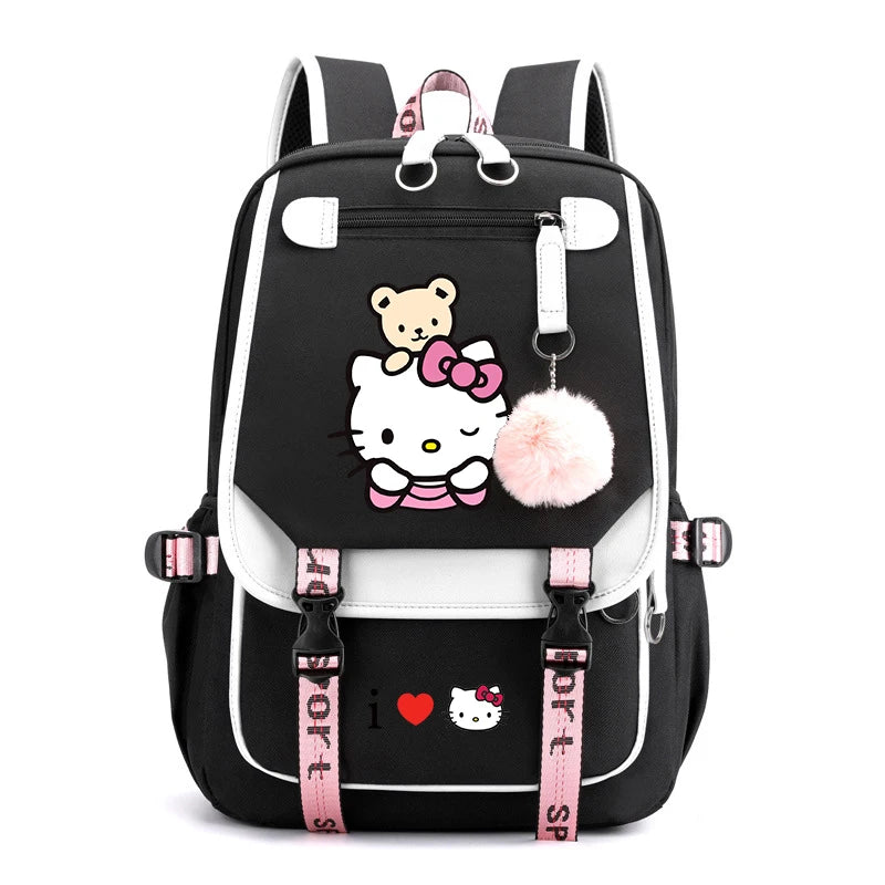 Mochila Escolar Hello Kitty Luxo