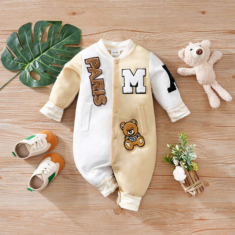 Macacão Bebê Baseball Cáqui cor Cáqui tamanho 12 a 18 meses Raizza Kids
