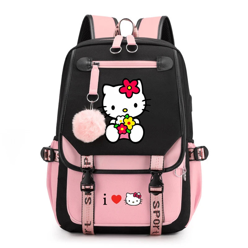 Mochila Escolar Hello Kitty Luxo