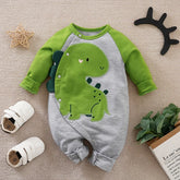 Romper Bebê Dinossauro 3D Verde cor Verde tamanho 1 a 3 meses Raizza Kids