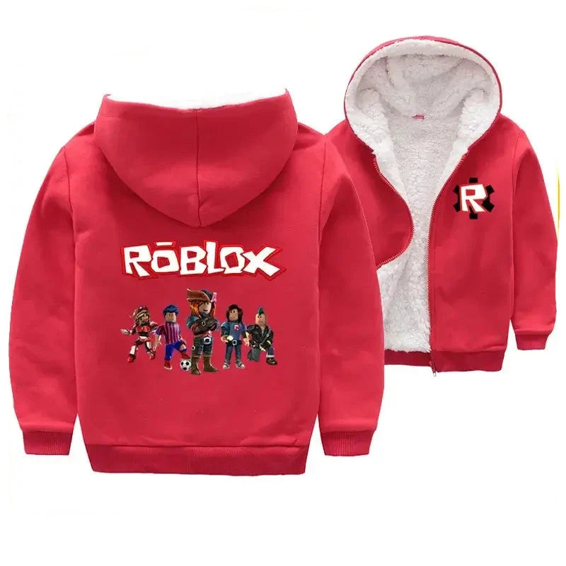 Casaco-Infantil-Roblox-de-Algodão-Peluciado-Vermelho-Raizza-Kids