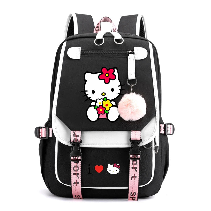 Mochila Escolar Hello Kitty Luxo