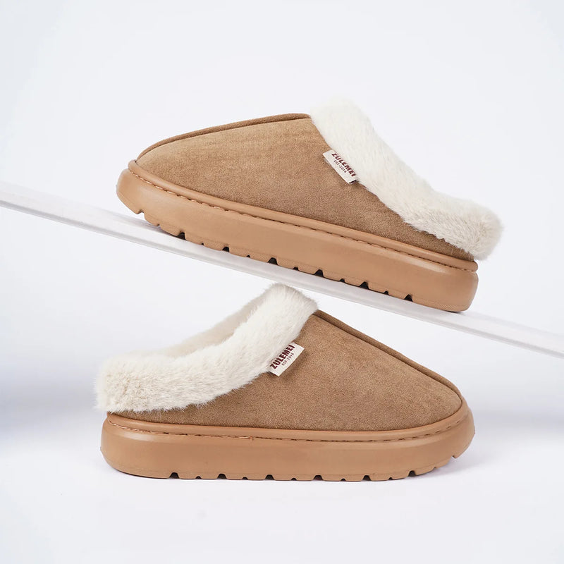 Pantufa de Inverno Peluciada Adulto cor Marrom Liso tamanho 44-45 Raizza Kids