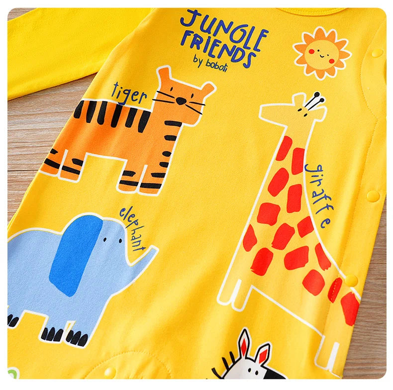 Macacão Bebê Amarelo Animal com Pezinho detalhe 10 Raizza Kids