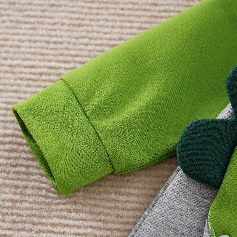 Romper Bebê Dinossauro 3D Verde detalhe 6 Raizza Kids
