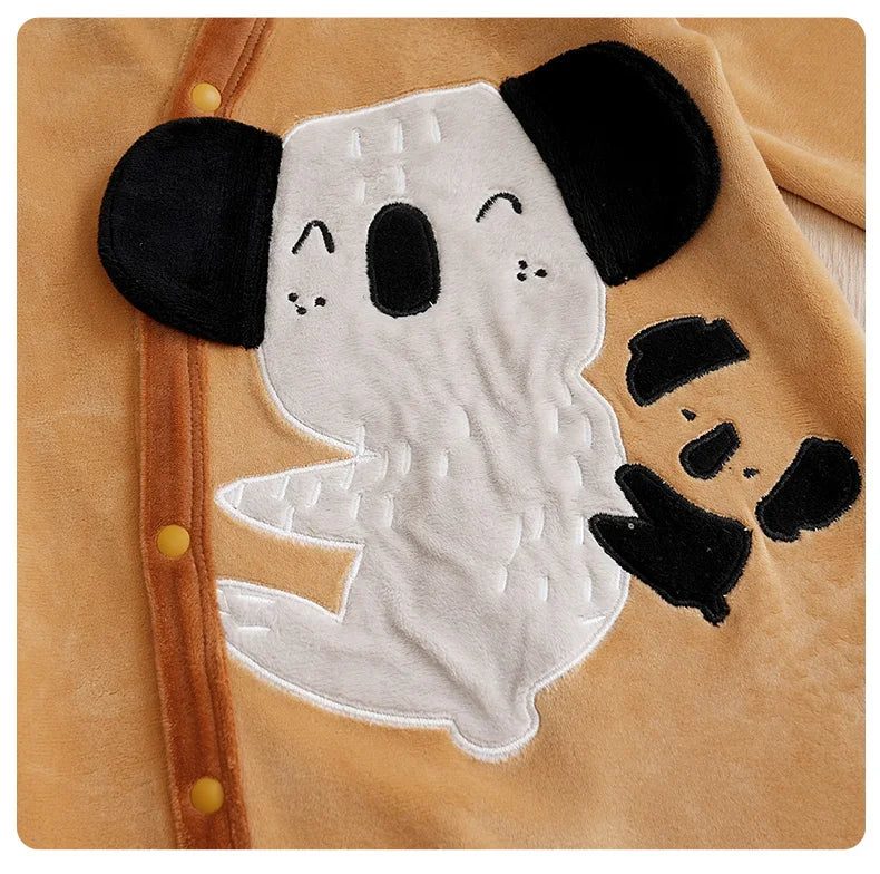 Macacão Bebê Inverno Coala Peluciado detalhe 10 Raizza Kids