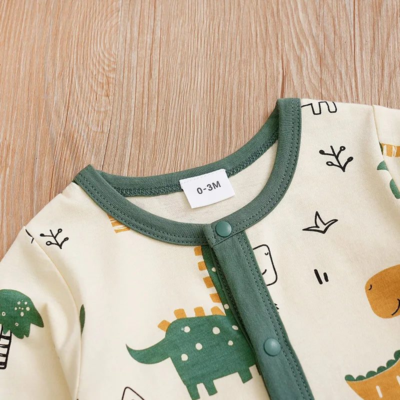 Macacão Bebê Dinossauro em Algodão detalhe 3 Raizza Kids