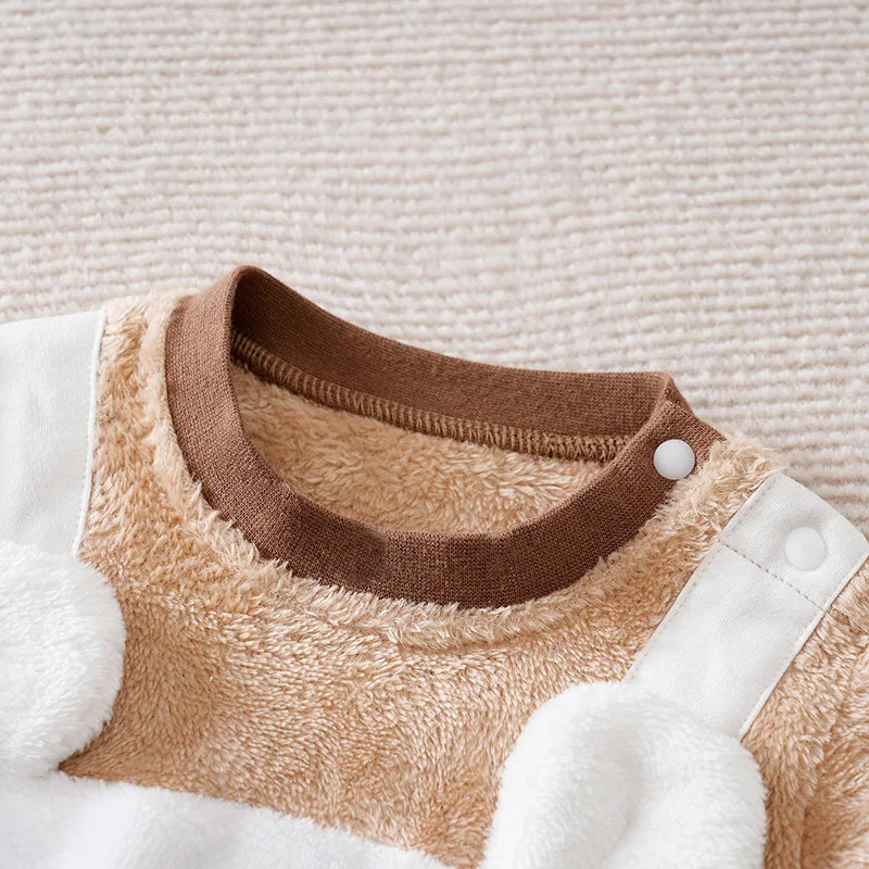Macacão Bebê Inverno Flanela Neve detalhe 3 Raizza Kids