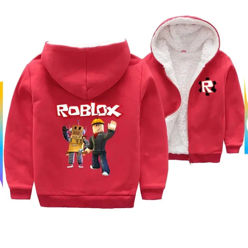 Casaco-Infantil-Roblox-de-Algodão-Peluciado-Vermelho-Raizza-Kids