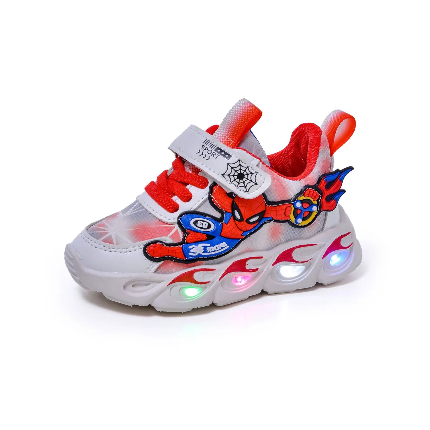Tênis Infantil Masculino Homem Aranha Spider Led