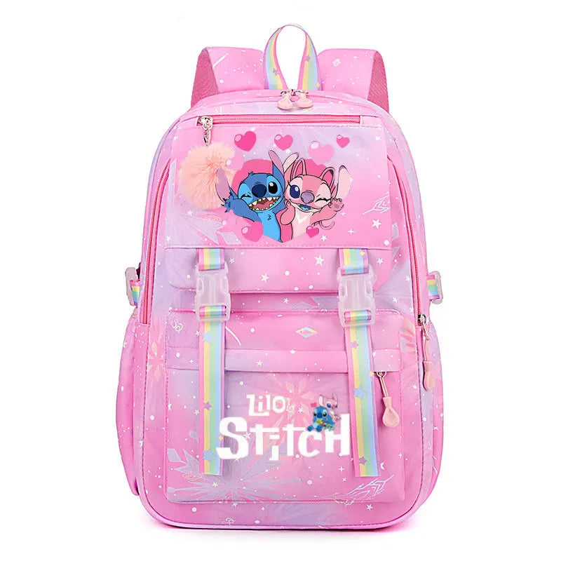 Mochila Escolar Stitch Rainbow