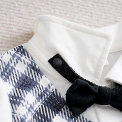 Macacão Bebê Gentleman Xadrez detalhe 5 Raizza Kids