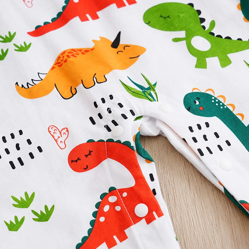 Macacão Bebê Dinossauro com Suspensório detalhe 5 Raizza Kids