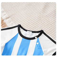 Body Bebê Futebol Camisa 10 Azul e Branco detalhe 9 Raizza Kids
