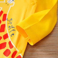 Macacão Bebê Amarelo Animal com Pezinho detalhe 5 Raizza Kids