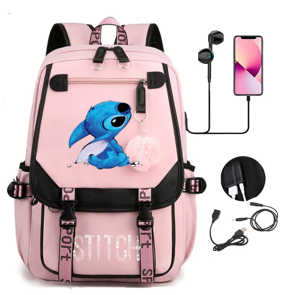 Mochila Escolar Stitch Premium